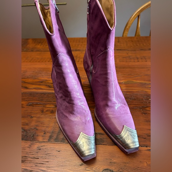Free People Brayden Western Boots PURPLE - Picture 2 of 3